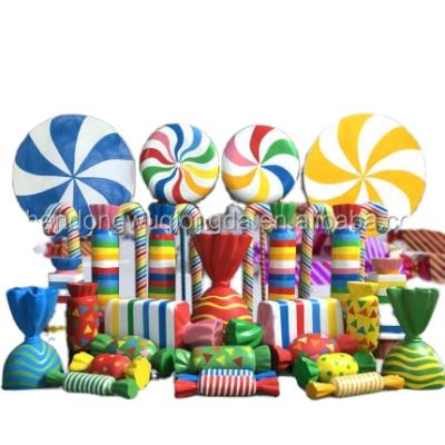 China China Christmas Candy Land Decorations Resin Foam Lollipops Decor Giant Fiberglass Donuts Fiberglass Donuts Ice Cream For Sale for sale