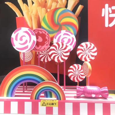 China Europe factory price lollipop prop resin lollipop statue fiberglass figure for kids for sale