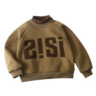 China Breathable Warm thicken digital patch embroidery comfortable pullover crewneck children's long sleeve hoodie for spring and autumn for sale