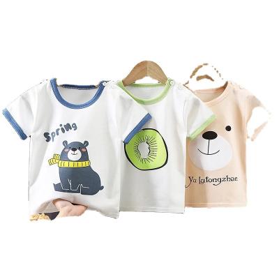 China Breathable 2023Cheapest Baby Clothes Summer Short Sleeve Kids Tops Lovely Cartoon Children Cotton T Shirt for sale