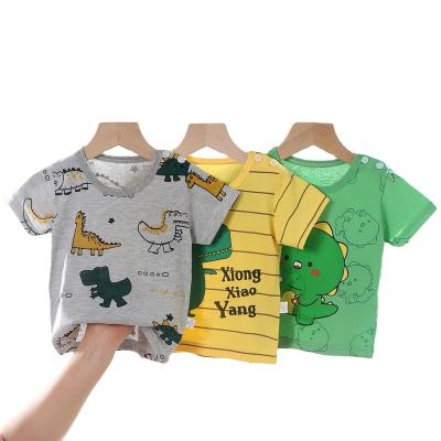 China Anti-pilling Boys T-shirts Short Sleeve Cotton Summer New 2023 Boys Top Tees Baby Cartoon Girls Tops Children's Clothing for sale