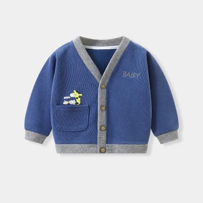 China Sustainable Children's cardigan spring and autumn coat boy's sweater baby clothes thread clothes female 0-5 years old knitted cardigan for sale