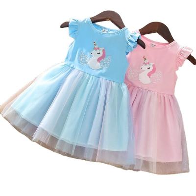 China Washable Girls' dress 2023 Summer new children's pure cotton vest skirt Girls Princess princess net gauze skirt for sale