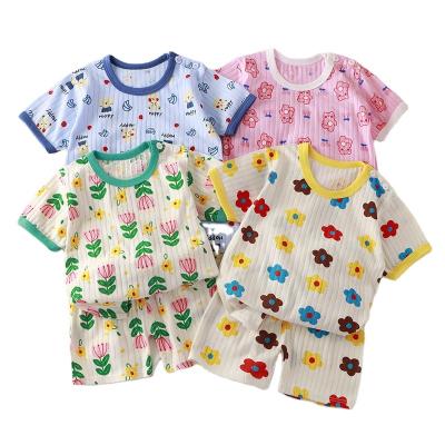 China Smart Casual Children's short -sleeved suit pure cotton girls summer clothes two sets of male baby T -shirts summer dress wholesale for sale