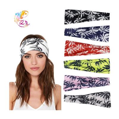 China Hair decoration ZY fashion sports yoga sweat absorption men's and women's fitness running headband cotton elastic scarf for sale