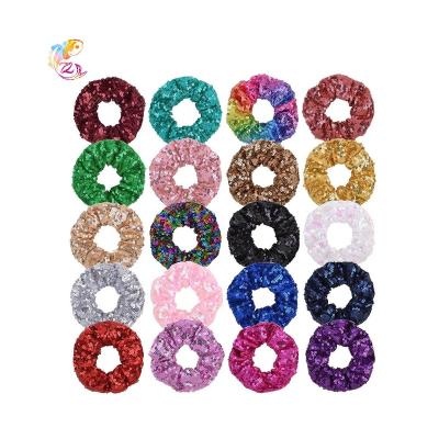 China ZY Large Intestine Scrunchie 20 Colors Fish Scale Sequin Large Intestine Headdress Soft Hair Rope for sale