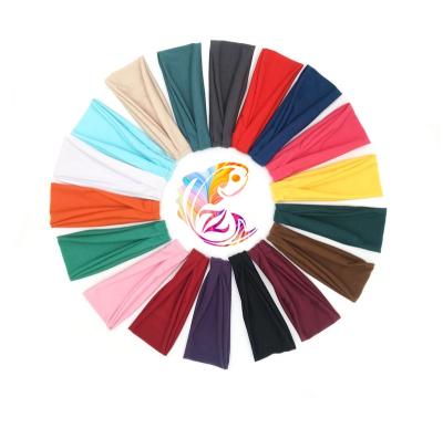 China ZY hair decoration sports cotton headband solid color elastic hea running headband yoga sweat absorption band men's and women's fitness elastic hea for sale