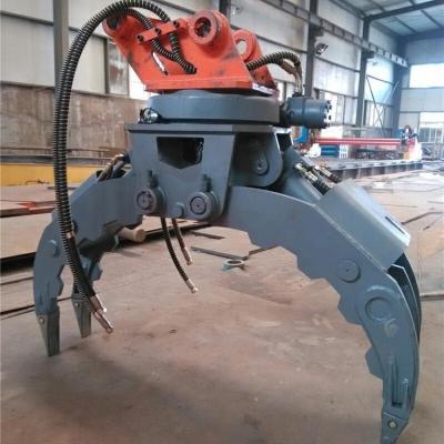 China Crawler Excavator Hydraulic Excavator Grapple For Stone Wood Metal Scrap for sale