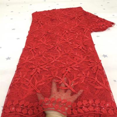 China 2021 Hot Order Nigerian Lace Fabric Embroidery Party African Lace Fabric Wholesale Sale for sale