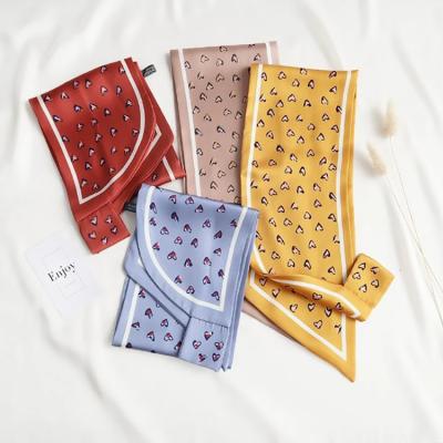 China Long scarf 2021 buckle spring and new foreign band ribbon bag binding summer wave point h air scarf printing decorative customiza for sale