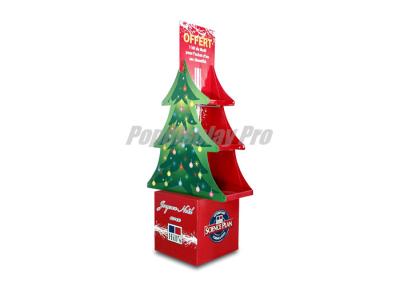 China Light Duty Cardboard Floor Display Stands Stylish Christmas Tree Shaped for sale