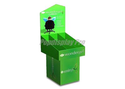 China Decorative Cardboard Dump Bins , Chair Cushion Green Custom Pos Displays for sale