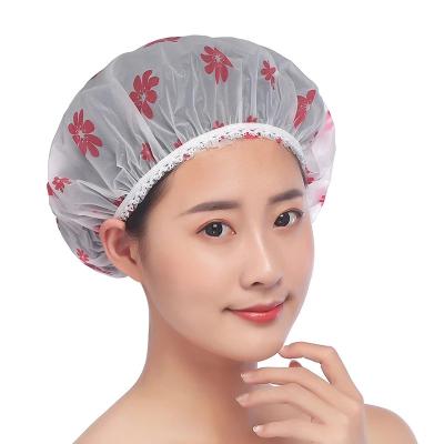 China Cute Elastic Waterproof Bathing Shower Hat SANITARY Bathing Shower Cap for sale