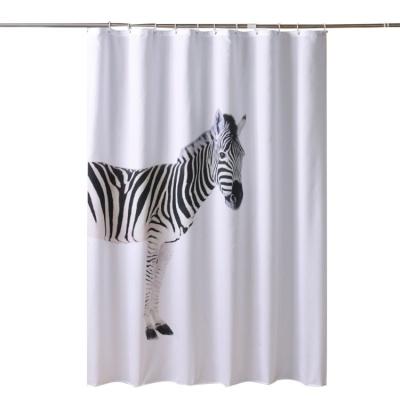 China Stocked Zebra Printing Modern Shower Curtain Wholesale Shower Curtains for sale