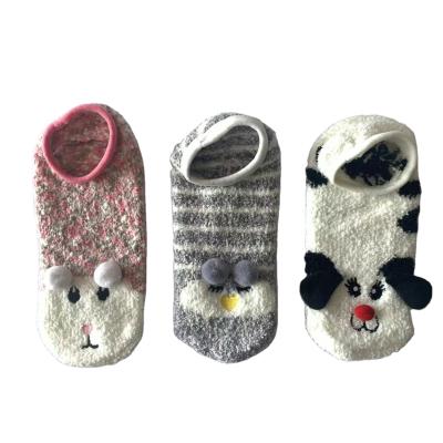 China QUICK DRY High Quality Grip Socks Hot Sale Custom Design Animal 3D Women Fluffy Non Slip No Show Socks for sale