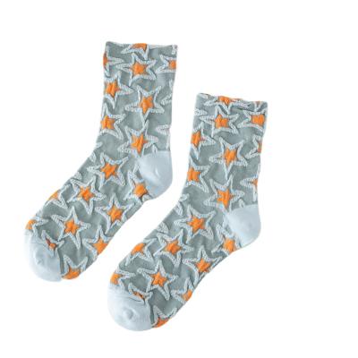 China Breathable Color Can Be Customized Star Embroidered Socks Worth Buying Star Embroidered Socks Made In China Embroidered Socks for sale