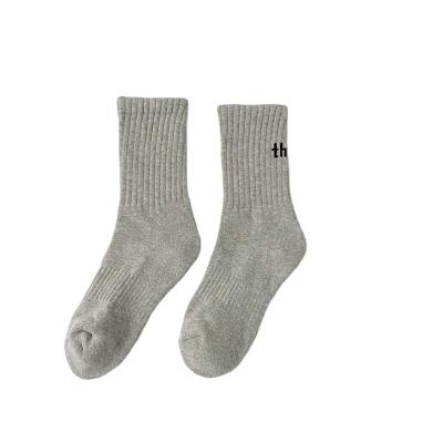 China 2021 high quality QUICK DRY letter cake socks soft and comfortable socks keep warm winter simple socks for sale