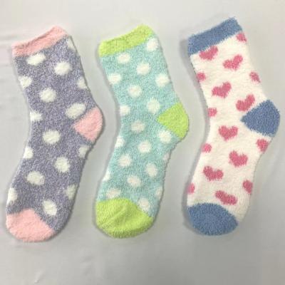 China QUICK DRY Custom Design New Women Fluffy Soft Winter Socks Comfortable Womens Polyester Sneaker Socks for sale