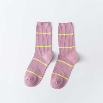 China High quality QUICK DRY colorful long socks customization for new style women stripe pile slouch socks for sale