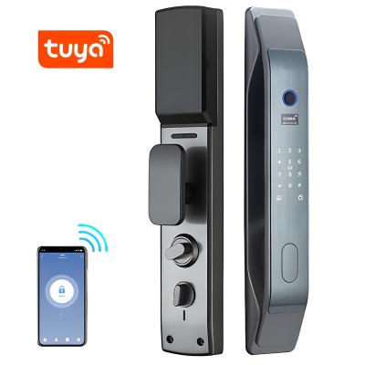 China dropshipping tuya mobile control wifi intelligent smart fingerprint aluminum door lock for sale