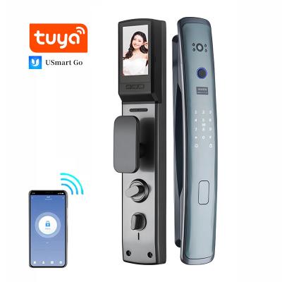 China cheap tuya wireless biometric 3d face fingerprint smart door lock with key for sale