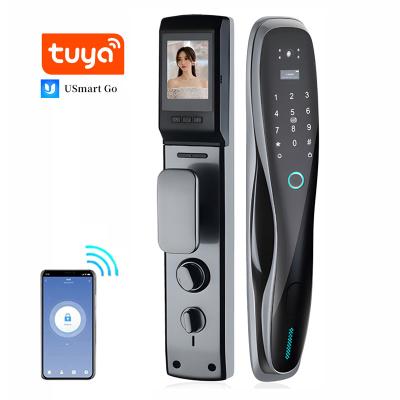 China tuya app wifi biometric fingerprint smart house door lock with camera fingerprint door bell for sale