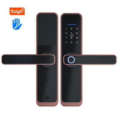 China tuya automatic biometric fingerprint password digital smart intelligent door lock for sale