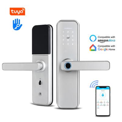 China ttlock google enable smart door lock home apartment smart locks swipe card electric smart lock for europe wood door for sale