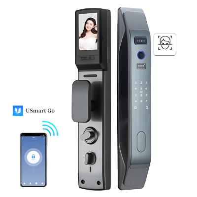 China full automatic wi-fi face smart digital door lock with camera for front door for sale