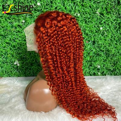 China Curly Lace Front Wigs 180% Density #350 Color Preplucked Hair Lace Front Wigs Ginger Orange 13x4 13x6 Full Lace Front Wigs for sale