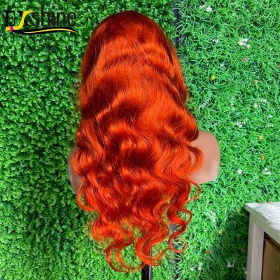 China Wholesale Colored Body Wave Hair Wigs, Lace Front Wig, Hd Ginger Orange Red Color Wigs Lace Front Human Hair Women For Black for sale