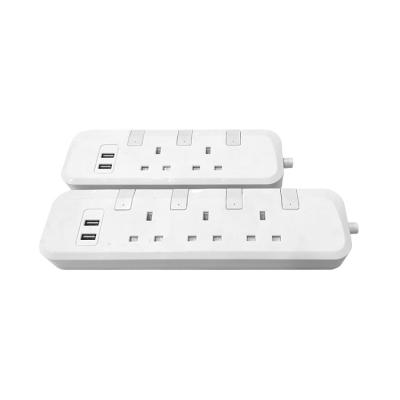 China 903B Residential / General Purpose USB 3 4 Pin Multi Plug Socket Power Strip UK 5 Outlet With USB for sale