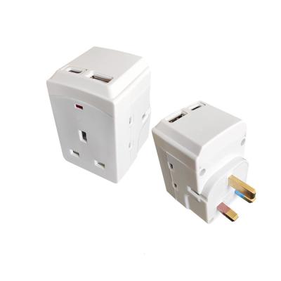 China Dual USB Charging Ports 301B USB C C Travel Adapter With Light for sale