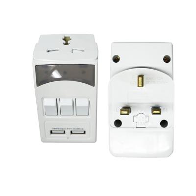 China 303MS Residential/General Purpose Universal Multi USB Socket Dual USB UK 2 USB Sockets Adapter for sale