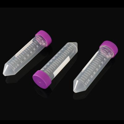 China Hot Sale Concial Plastic Clear Lab Test Tubes Base 10ml 15ml 50ml Centrifuge Tube for sale