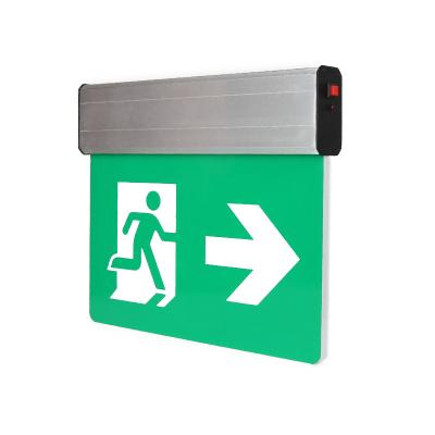 China Other Rechargeable Battery Holder Emergency Emergency Exit Aluminum Housing Sign Led Light for sale