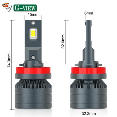 China Auto Headlight Gview G15 Car Accessories 6000k Automotive Led Lighting Systems 12V 105w 20000lm H8 H11 Car Led Headlight Bulb Led Projector Headlight for sale