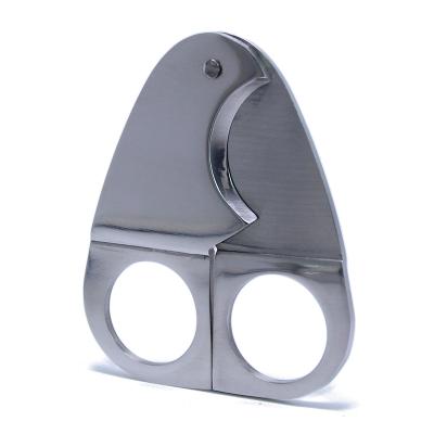 China Single Cigar Cutter Gifts Cigar Cutter Scissors Double Blade Good Quality Stainless Steel Double Blade Cigar Cutter Silver Stainless Steel for sale