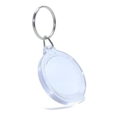 China Simple White DIY Promotional Round Heart Shaped Image Key Ring Custom Frames Insert Clear Photo Rectangle Key Chain Acrylic Key Chain for sale