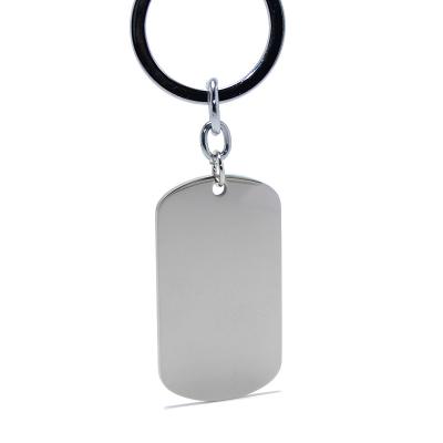 China Brushed Mirror Effect Engraving Customized Design Blank Tag Engravable Stainless Steel Pet ID Dog Tag Key Chain Military Animal Pendant Key Chain for sale