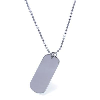 China Europe Stainless Steel Blank ID Dog Tags Wholesale Rectangle Army Dog Tag Necklace Men Military Accessories Gift Pendant Necklace for sale