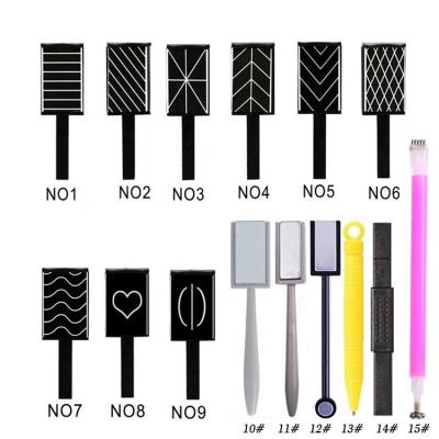 China Nail Painting Tool Magnetic Pen Double Head 3D Magnetic Cat Eye Gel Magic Magnet Stick for sale