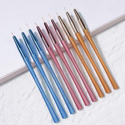 China Plastic nylon Handle Material Plastic 3PCS/set Nail Art Liner Brush Set with Custom Logo for sale