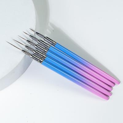 China Metal Handle Gel Nail Art Liner Brushes Set 7/9/11/15/20mm for Fine Manicure Painting for sale