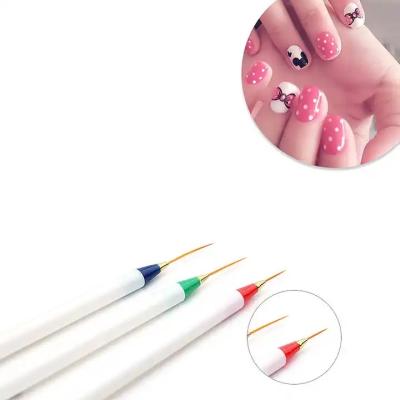 China China Factory Custom Style 3pcs/Set Manicure Paint Brush Set 7/9/11mm Plastic Gel Nail Art Liner Brush for sale