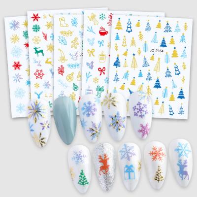 China ABS Material Designed Hotsell Christmas Nail Stickers for Nail Glitter Decoration for sale