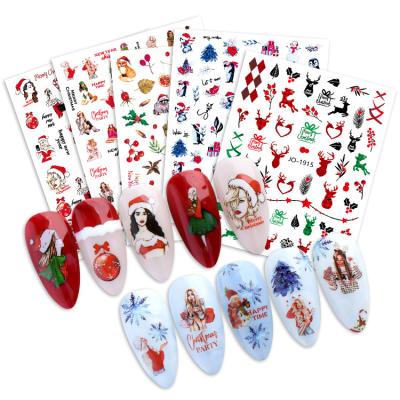 China 2023 Christmas Adhesive 3d Nail Decoration Sticker Slider Papers Nail Art Transfer Stickers Day Nail Art Sticker for sale