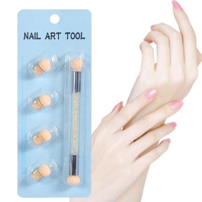 China Nail Supplies Dual End Gradient Blooming Sponge Nail Brush Pen for Finger Nail Beauty for sale