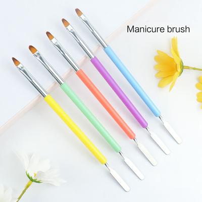 China Factory Direct Sales 5 Colors Nail Pen 2 In 1 Painting Brush Gel Nail Art Brush for sale