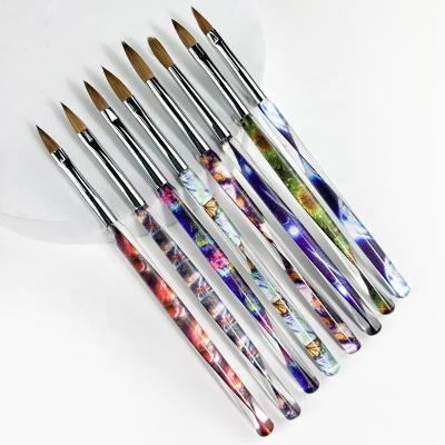 China 2023 Wholesale Custom Logo High Quality 100% Pure Kolinsky Acrylic Nail Brushes for sale